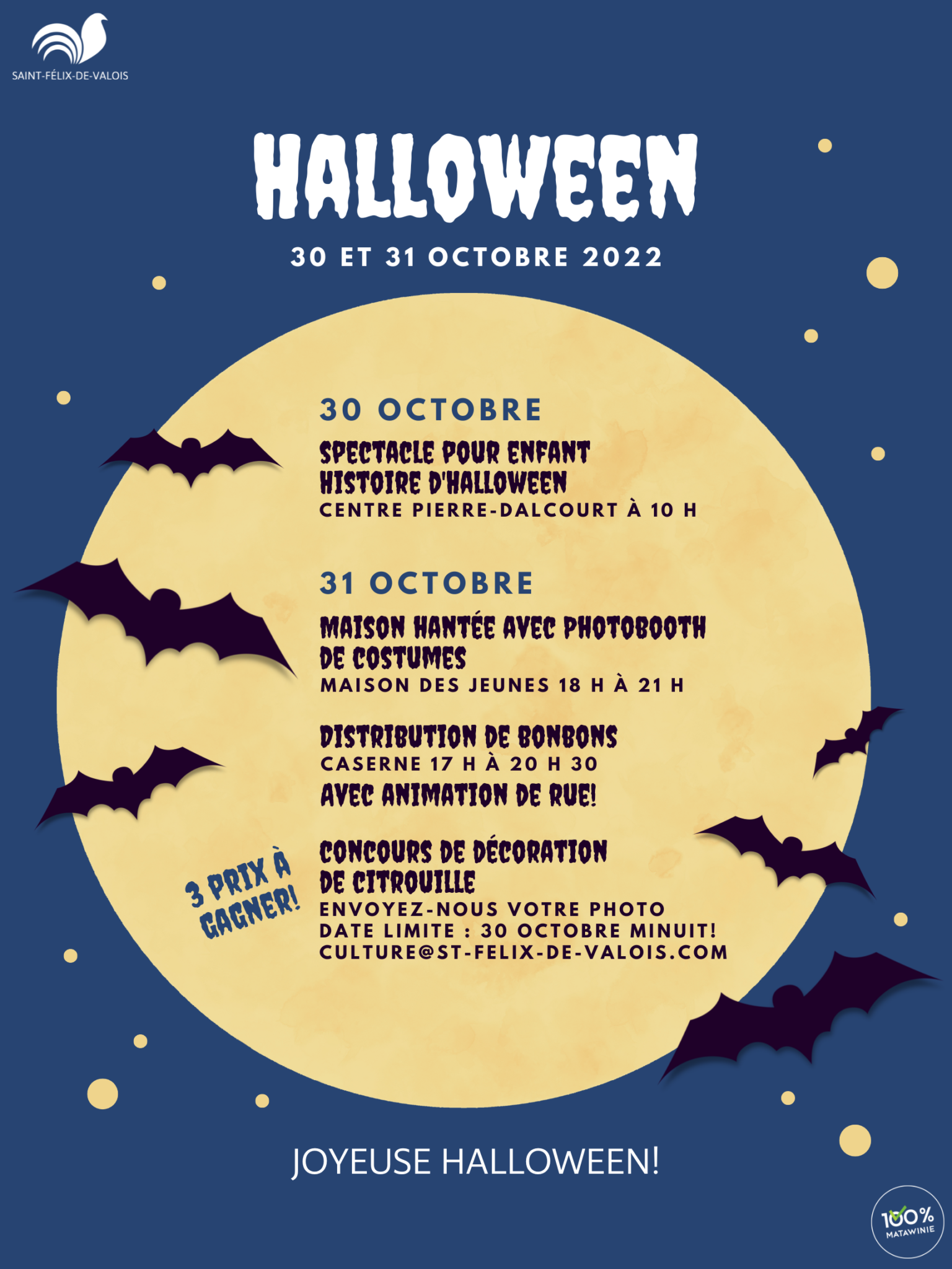 Dévoilement de la programmation d’Halloween 2022! SaintFélixdeValois