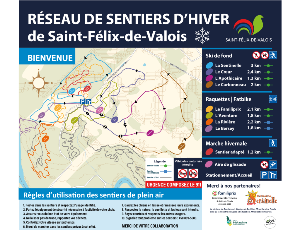carte sentiers HIVER