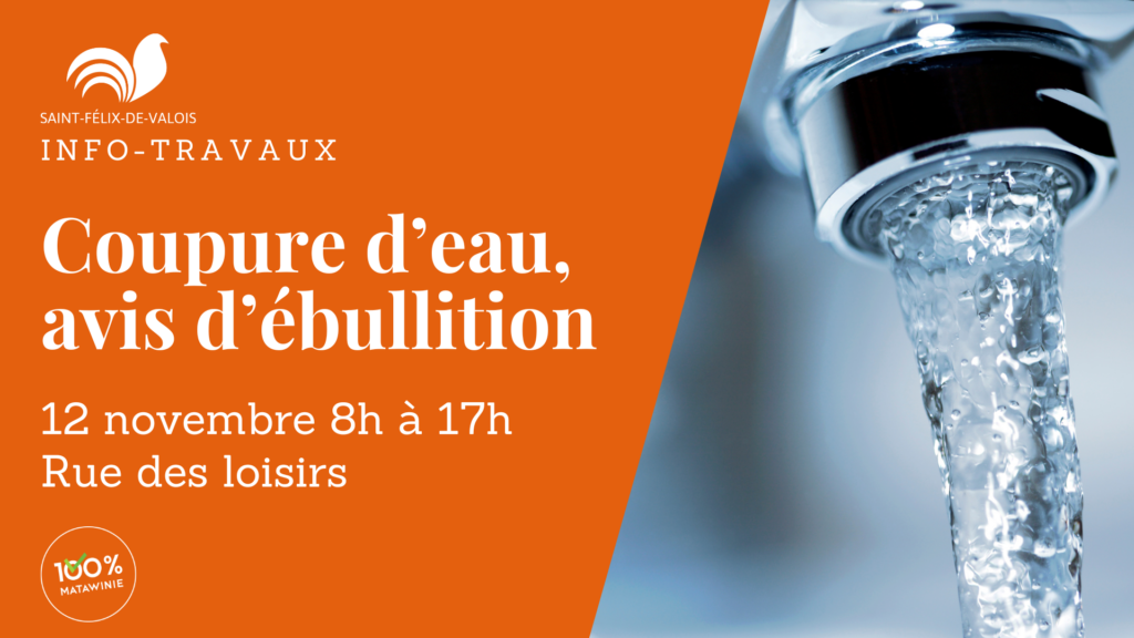 Coupure eau 12 novembre