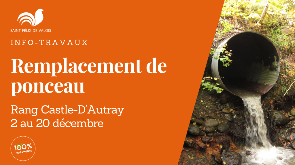 Remplacement de ponceau - Castle-D'Autray