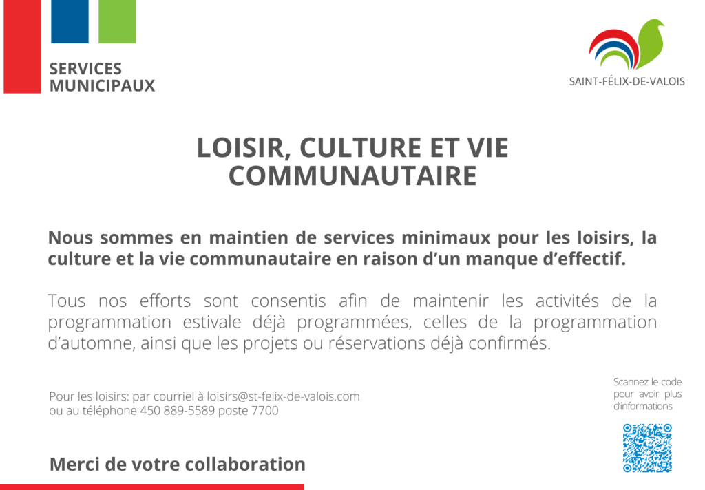 Loisir - Services minimaux