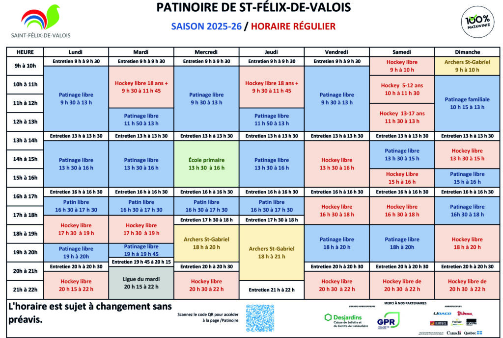 Horaire patinoire 2025-2026_SFDV