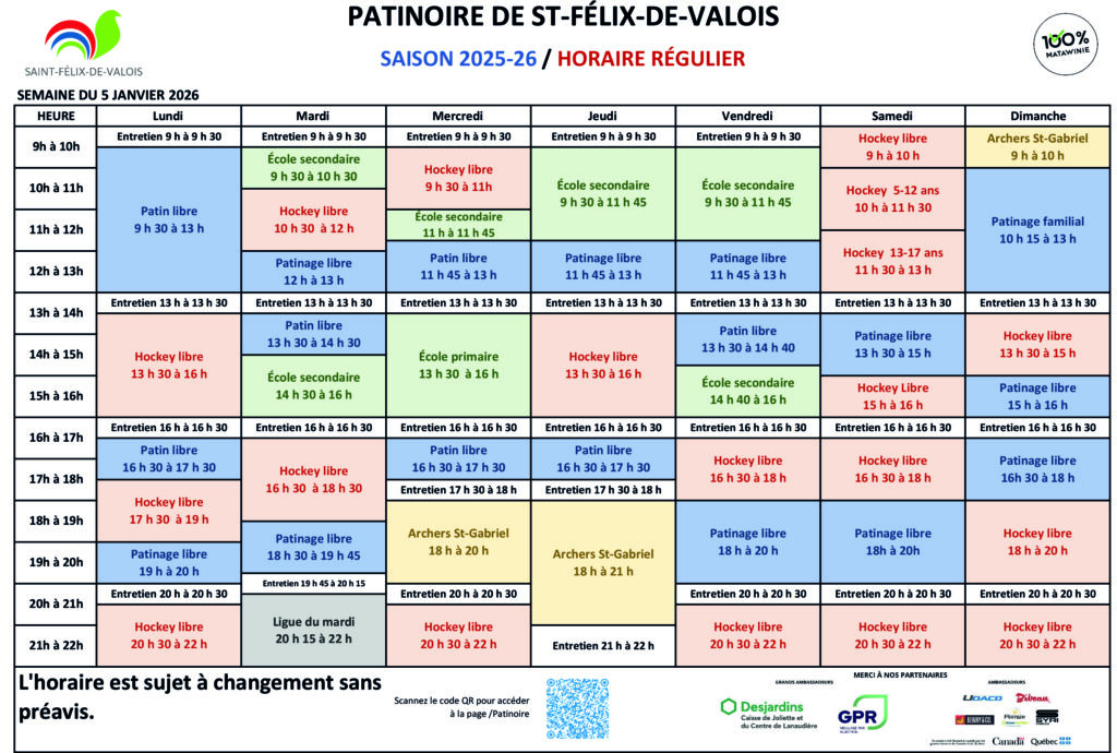 Horaire patinoire 2025-2026_SFDV_05-01-2026