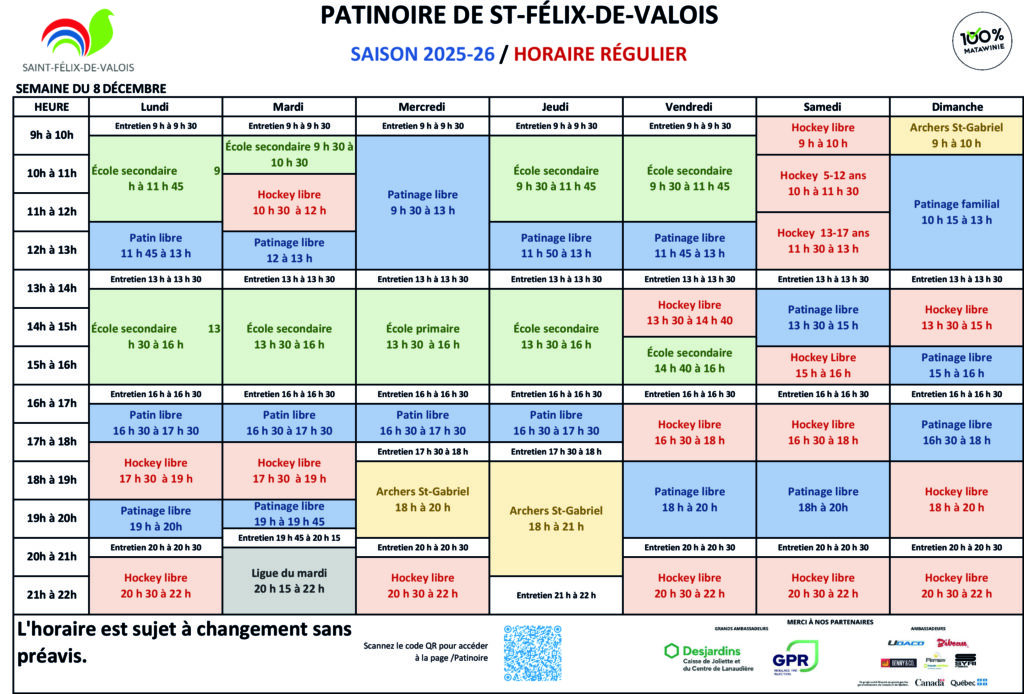 Horaire patinoire 2025-2026_SFDV_08-12-2025