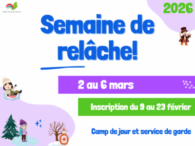 camp de jour relâche scolaire