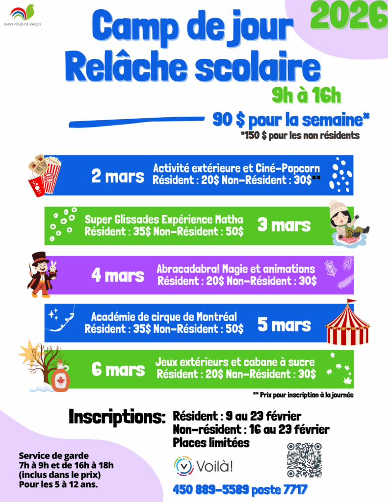 Camp de jour Relâche 2026_Affiche